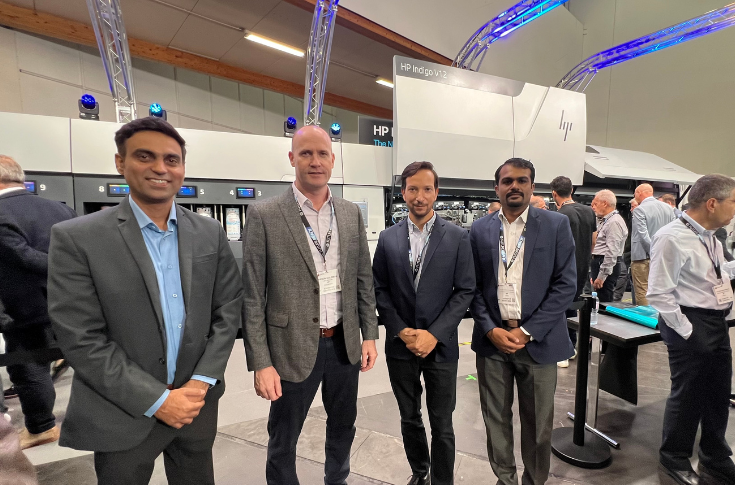 Two V12 digital presses can replace six flexo presses 