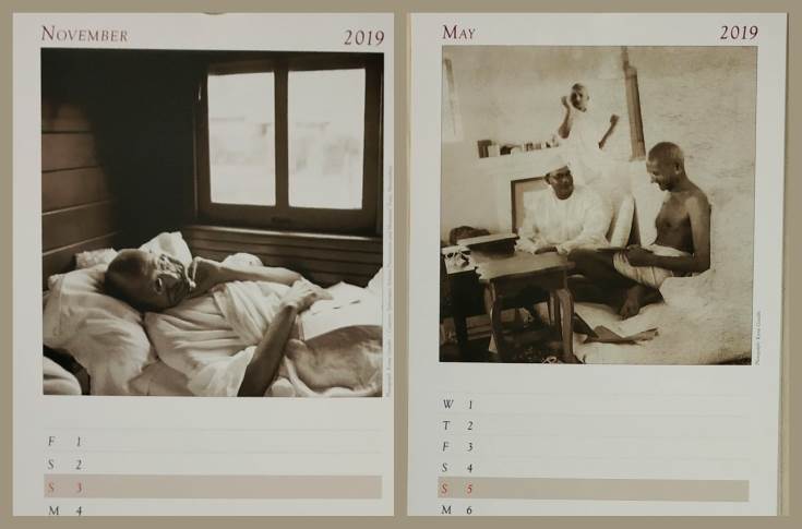 Anaswara calendar rare photos of Mahatma Gandhi