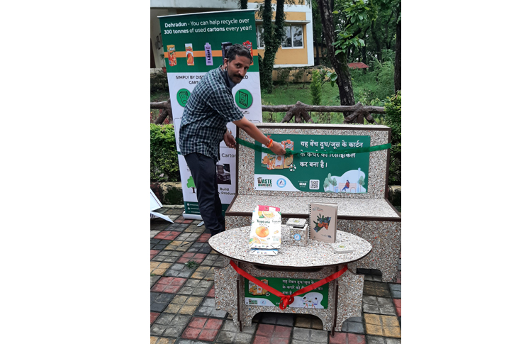 Used Tetra Pak cartons turned into furniture