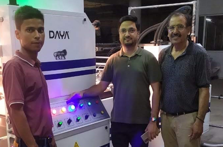 Daya’s film laminator machines at Upkar, Shree Balaji and Swapna Printing Works   