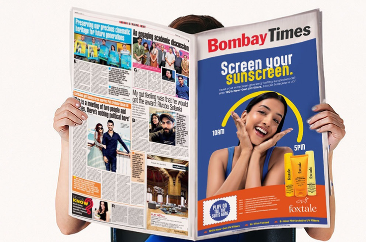 Newspaper ad anchors Foxtale’s sunscreen campaign
