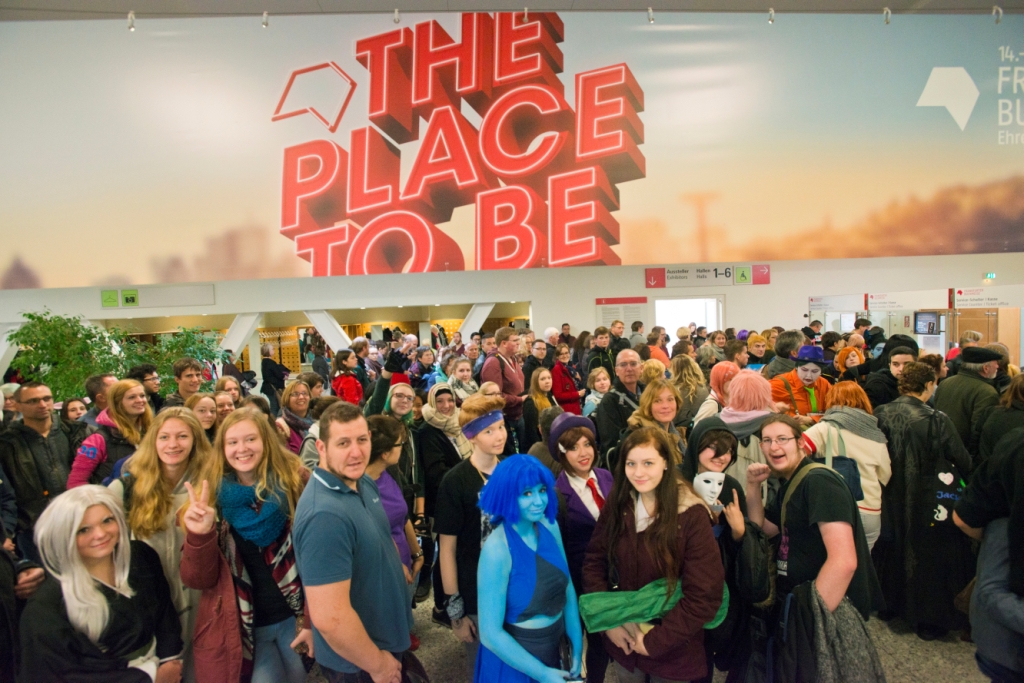 Agora, the Frankfurt Book Fair marketplace, ready for readers