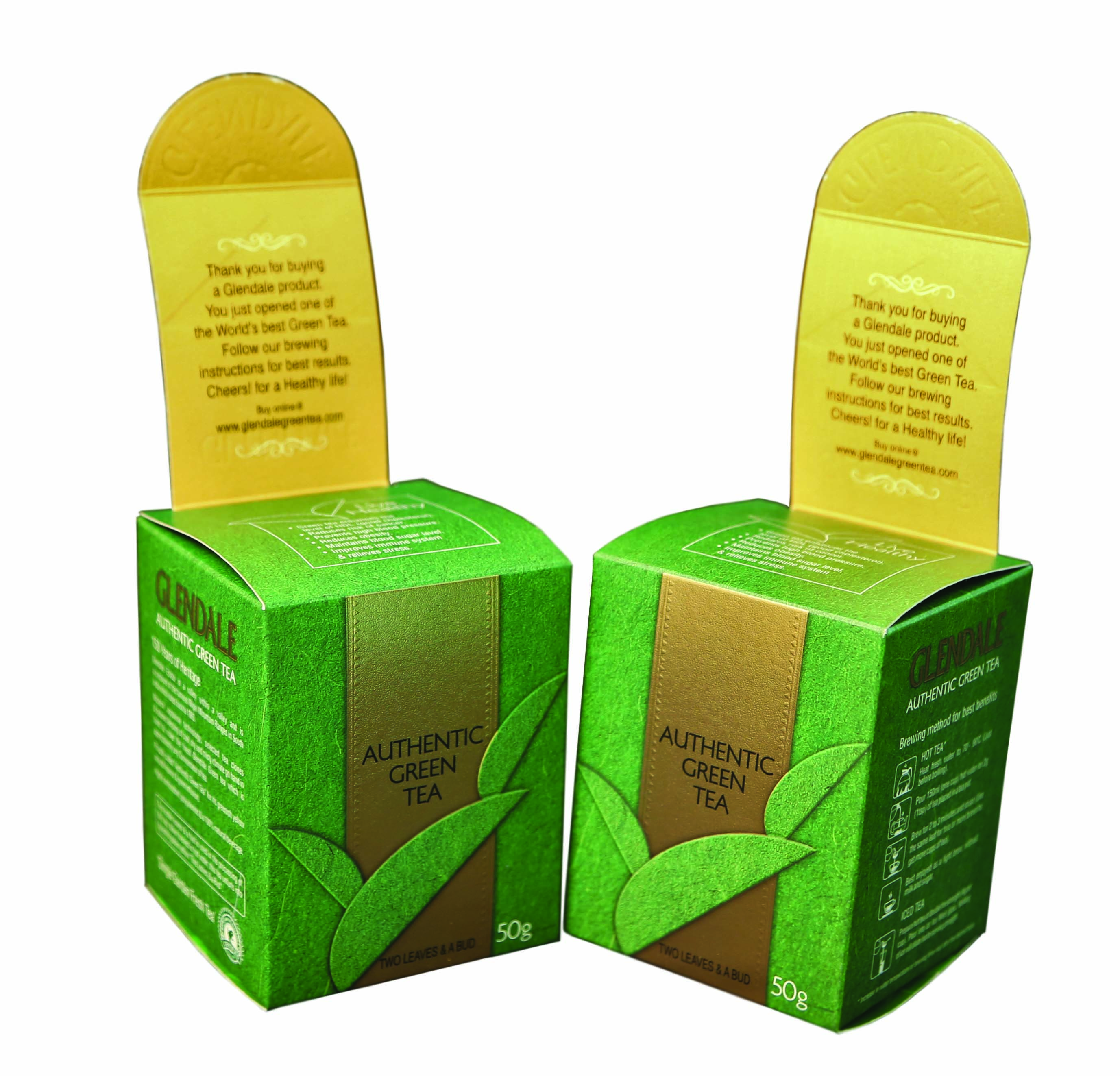 Glendale green tea carton