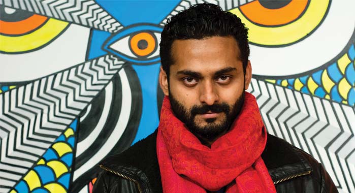 The artist who creates poetry on  the walls