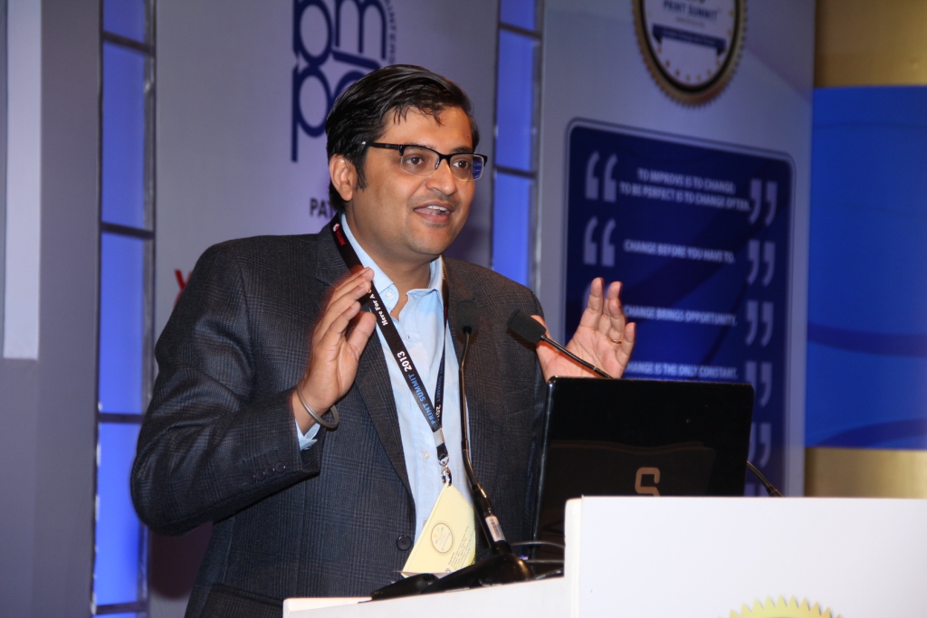 Arnab Goswami stirs audience at the seventh edition of BMPA's Print Summit