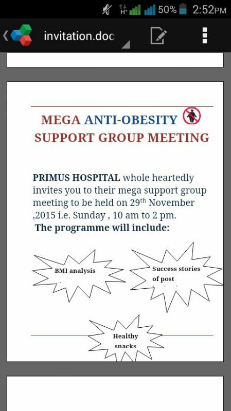 Loose to Win Mega Support Group Meeting on 29th November 2015