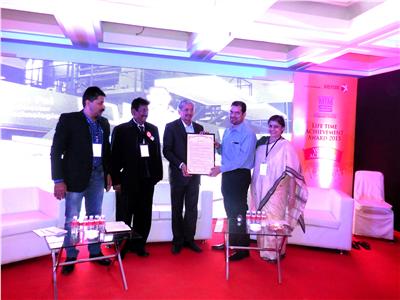 Maharashtra’s minister of industries presents lifetime honour to Gautham Pai of Manipal Group