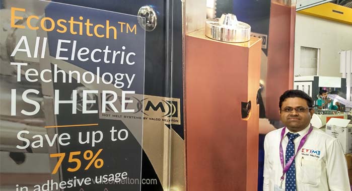 Valco Melton’s Ecostitch all-electric hotmelt system at PackPlus South