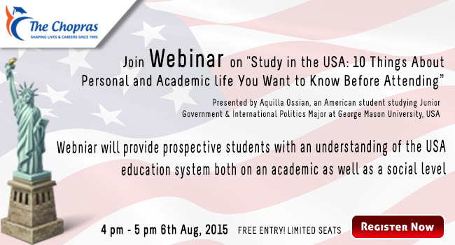 The Chopras Webinar on Study in the USA – Register NOW!