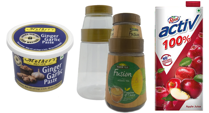 New packs: Tata Tea Fusion Jar, Mother's Recipe tub pack, Dabur Real Activ
