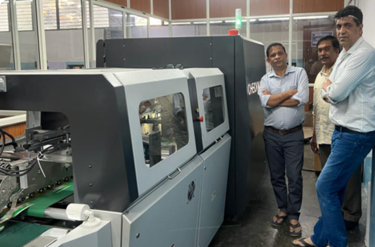 Autoprint Checkmate 50 carton inspection machine at Ess Cee Print Pack used for automated defect detection and quality control in pharma and FMCG carton packaging