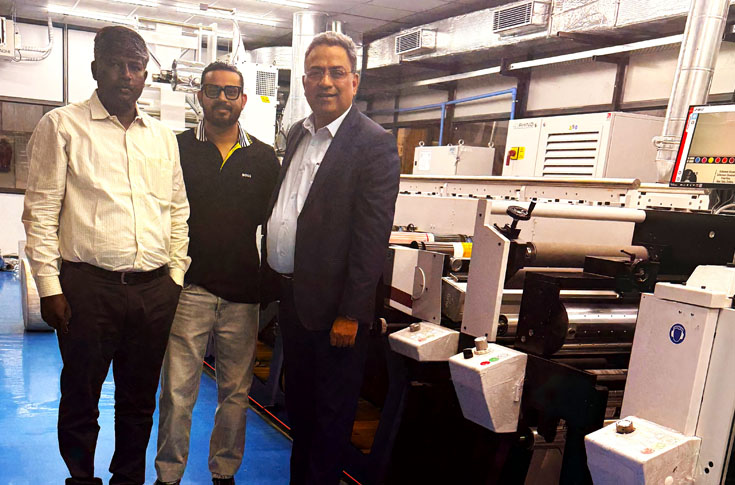 Flexible packaging and label printing facility at MBR Flexibles featuring Mark Andy 2200 and Evolution Series E5 flexographic presses producing premium labels, shrink sleeves, and in-mould labels for high-end packaging applications