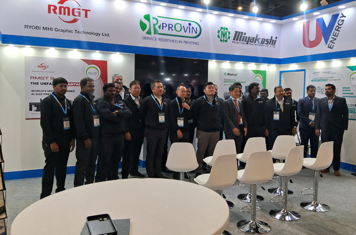 Provin Technos showcasing RMGT 9 Series offset printing presses at PrintPack India 2025 after securing new machine orders