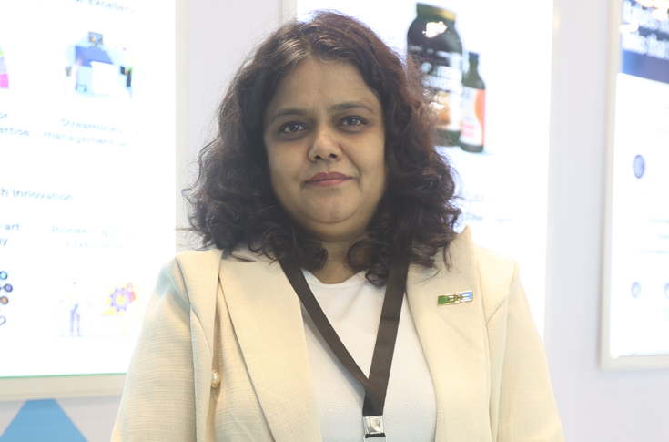 DIC India booth at Labelexpo India 2024 displaying label inks, UV LED technologies, and flexible packaging coating solutions for sustainable applications