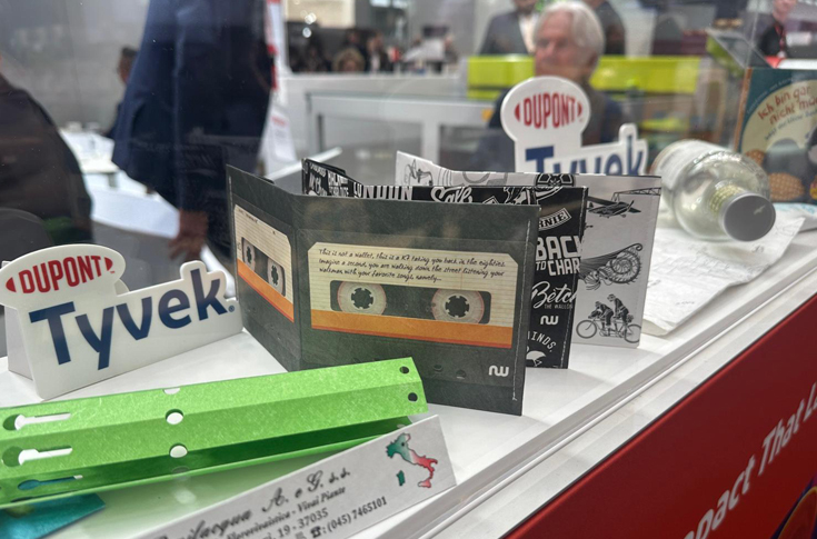 DuPont Tyvek for Graphics durable and recyclable print substrate used for banners, labels, signage, and artwork applications with high tear resistance and sustainability features
