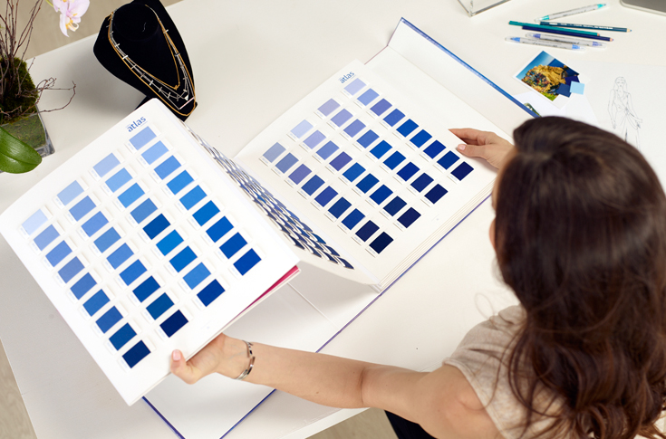 Textile designers using Pointcarre software integrated with Archroma colour solutions for sustainable fabric design and digital textile production