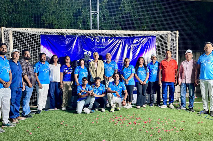 Corporate cricket tournament in New Delhi featuring multiple industry teams, competitive matches, networking activities and a final match event with participants from leading companies and guest appearances by cricket dignitaries