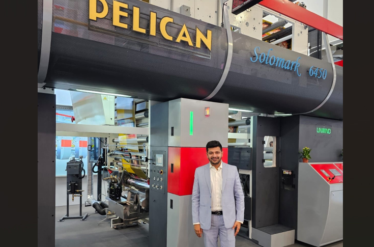 Pelican Rotoflex presents its New Generation Solomark 6450 rotogravure printing press featuring high-speed printing, semi-floatation drying technology, and efficient substrate handling for sustainable packaging applications