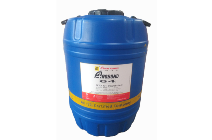 Arofine Polymers Arobond 64 adhesive used for mono carton side-seam pasting on folder-gluer machines, highlighting fast-drying performance, high-speed compatibility, and industrial packaging applications