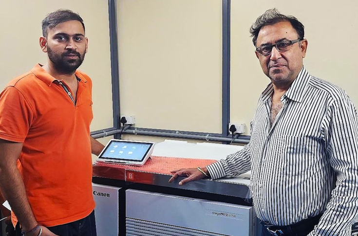 Canon imagePRESS V700 installed at GMG Pack Aids used for producing labels, tags, barcode solutions, and packaging materials with high-resolution digital printing and versatile media handling
