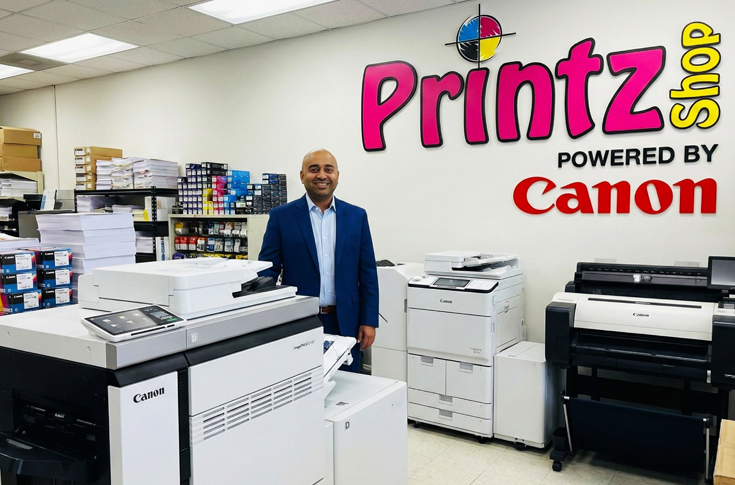 Printz Shop production facility in Bengaluru showcasing multiple Canon digital presses used for high-quality printing and innovative graphic solutions