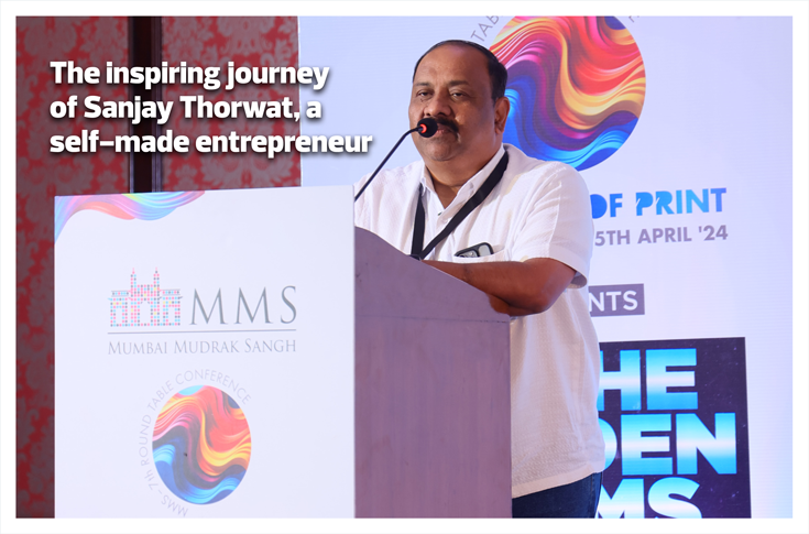 Sanjay Thorwat at Shivam Offset production facility with advanced web-offset, Heidelberg, and book binding machines used for large-scale textbook printing