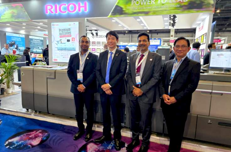 Koji Miyao of Ricoh Graphic Communications discussing India market strategy focused on commercial printers adding digital printing and businesses adopting 100% digital print workflows