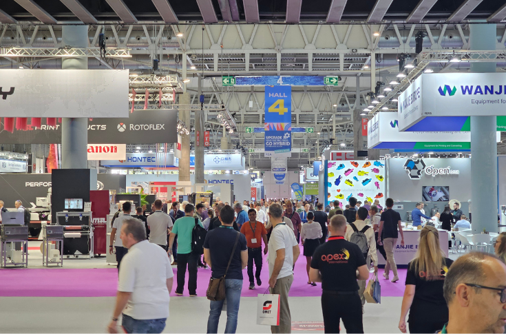 Labelexpo Europe 2025 Barcelona exhibition showcasing label and packaging printing technologies, automation systems, hybrid presses, and global industry participation