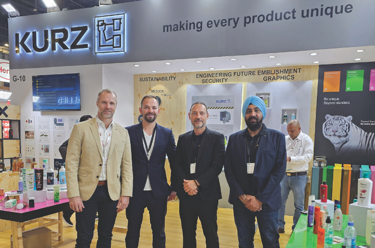 Christophe Dujardin discussing sustainable foil and lacquer packaging solutions focused on material reduction, ultra-thin coatings, and efficient print production processes