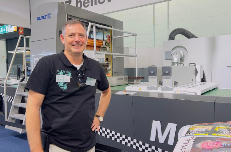 Kurz stand at Drupa 2024 displaying advanced foil decoration technologies, holographic packaging solutions, and digital embellishment machines for labels, packaging, and premium print applications