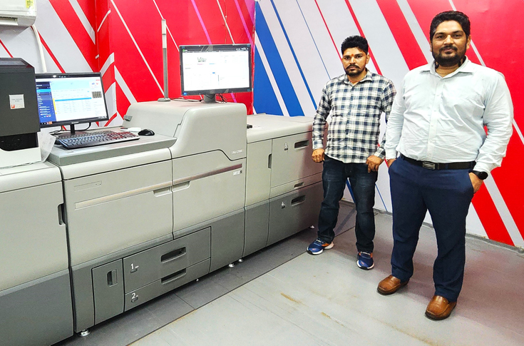 Ricoh Pro C7500 digital colour production press installed at Sai Advertising Service in Chandigarh producing high-quality commercial prints for signage, advertising, and promotional applications