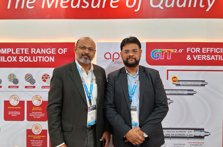 Mangesh Bhise of Apex International explaining the Anilox Audit Program designed to inspect, certify, and optimise anilox roller performance for improved flexographic printing efficiency