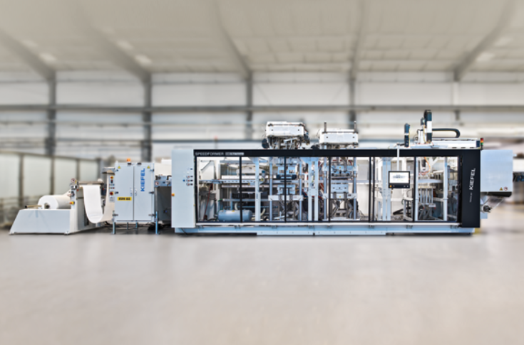 Kiefel Speedformer KMD 78.2 Premium thermoforming machine producing polymer packaging trays and containers