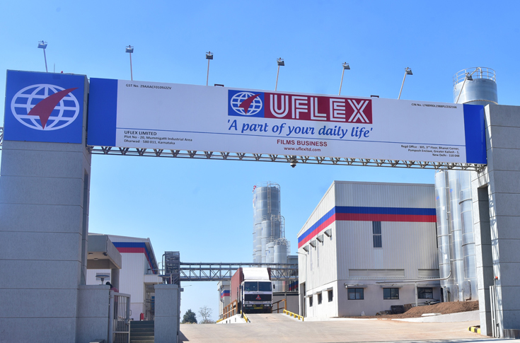 UFlex Dharwad packaging films manufacturing facility with renewable energy integration, supporting sustainable flexible packaging production and carbon emission reduction initiatives