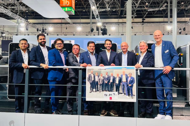 Koenig & Bauer Rapida 106 seven-colour plus double coater printing press installed at TCPL Packaging facility in Goa, showcasing high-speed packaging production with integrated coating and lamination capabilities