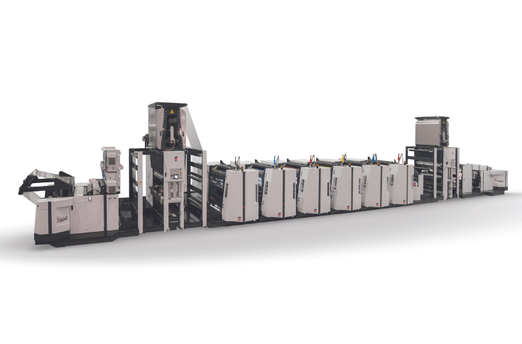Omet VaryFlex multi-substrate printing press used for labels, cartons, and flexible packaging with flexo, offset, gravure, and digital printing capabilities