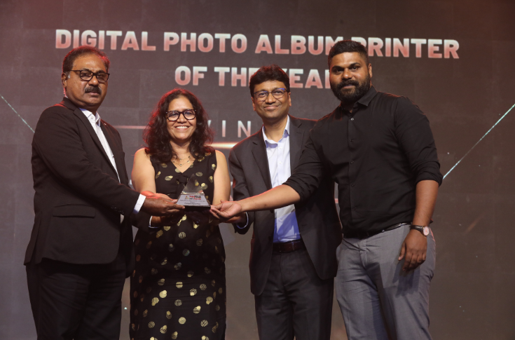 Luxury customised photo albums with laser-cut wooden designs, suede rexine covers, acrylic glass panels, mini books, calendars, and premium photo prints produced on Canon DreamLabo 5000 digital press