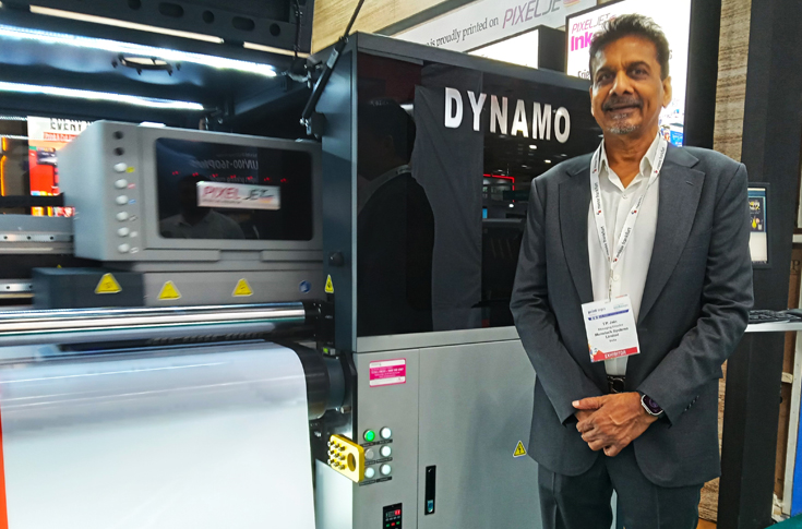 Monotech Systems launches Pixeljet Dynamo 320Pr UV hybrid large-format printer at Media Expo Chennai, alongside Ricoh and PixelGlow solutions at Print Expo 2025