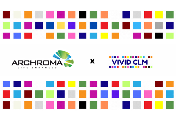 Archroma Color Atlas integrated with Vivid CLM for textile colour management, offering sustainable colour standards, digital palette optimisation, and accurate inkjet printing for fabric and apparel design