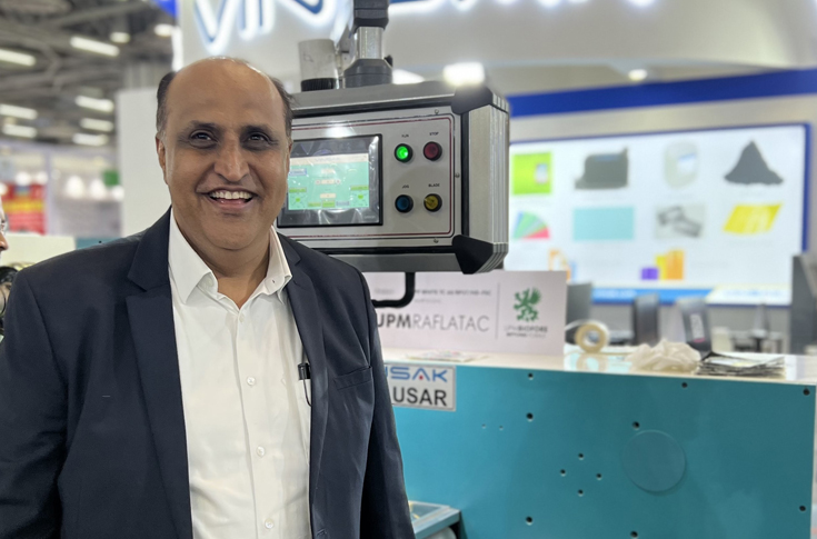 Vinsak showcasing label embellishment and printing technologies including the Label-Decore machine and Invicta I2 press at PrintPack 2025