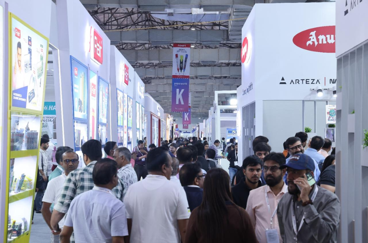 Exhibitors at Paperworld India 2025 showcasing sustainable stationery, gifting products, and customised promotional items at a trade fair organised by Messe Frankfurt