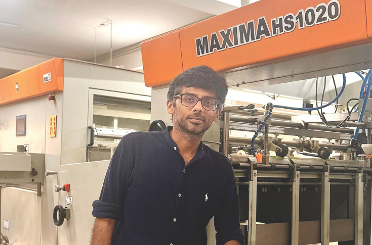 Die-cutting machine Maxima HS 1020 in operation at Grand Prints facility in Gurugram, producing pharmaceutical and FMCG carton packaging with high-speed precision