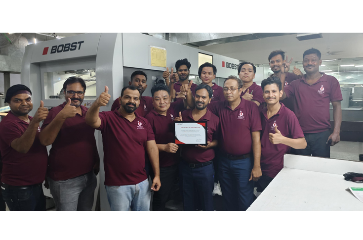 Miracle Group using Bobst Novacut 106 die-cutting machine for high-speed mono carton and packaging production with advanced pre-make-ready and just-in-time manufacturing systems