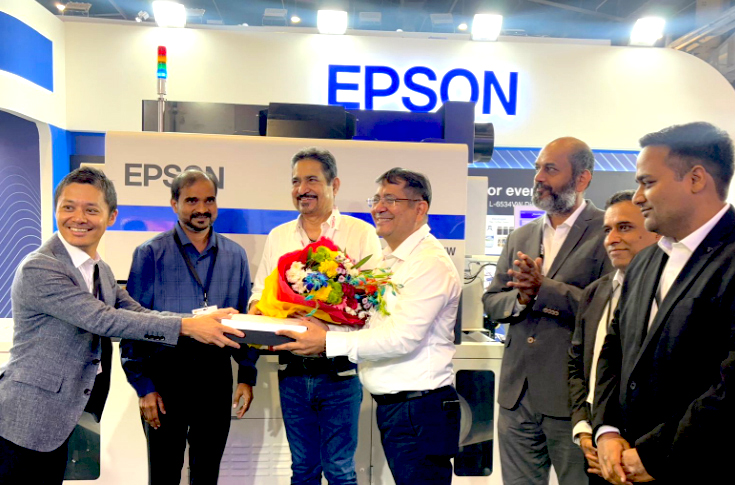 Epson SurePress L-6534VW UV digital label press installed at Prateek Graphics for high-speed, high-quality label and sticker printing