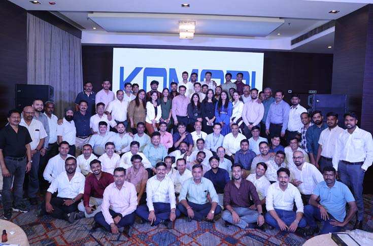 Komori India annual celebration event featuring company leadership speeches, award recognition ceremony, and gathering of print industry professionals highlighting achievements and customer excellence