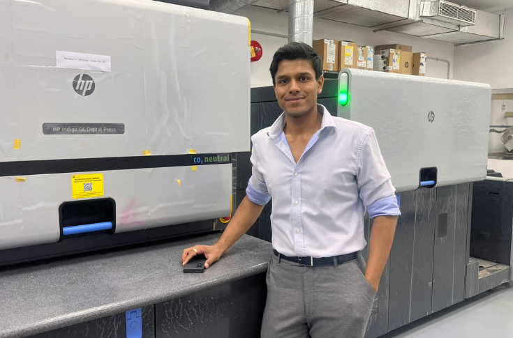 Digital printing facility at Prinova Solutions in Chennai featuring HP Indigo press and finishing line for labels and packaging, enabling fast, customised FMCG-focused production