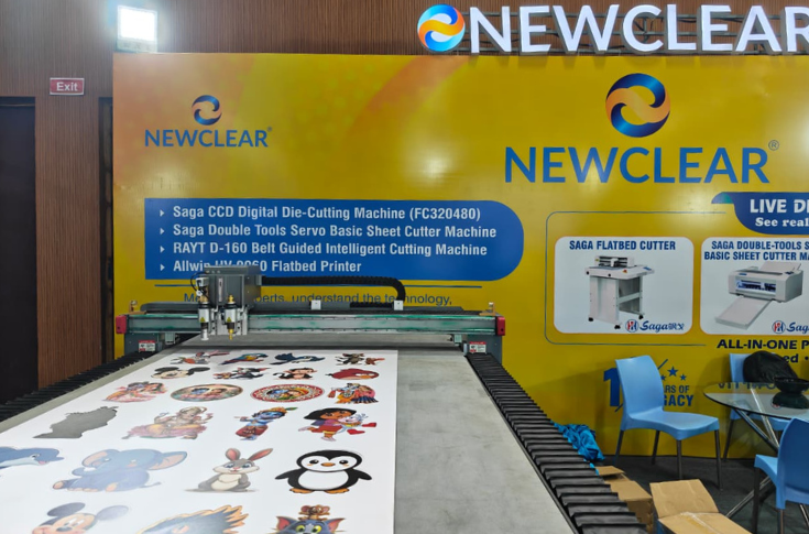 Newclear Technologies digital knife cutting machine at Bharat Print Expo 2026 Chennai