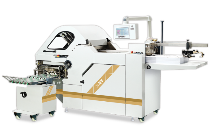 Pratham Technologies pharmaceutical leaflet folding machine for inserts and outserts with automated folding, vision inspection, and stacking system used in pharma packaging production
