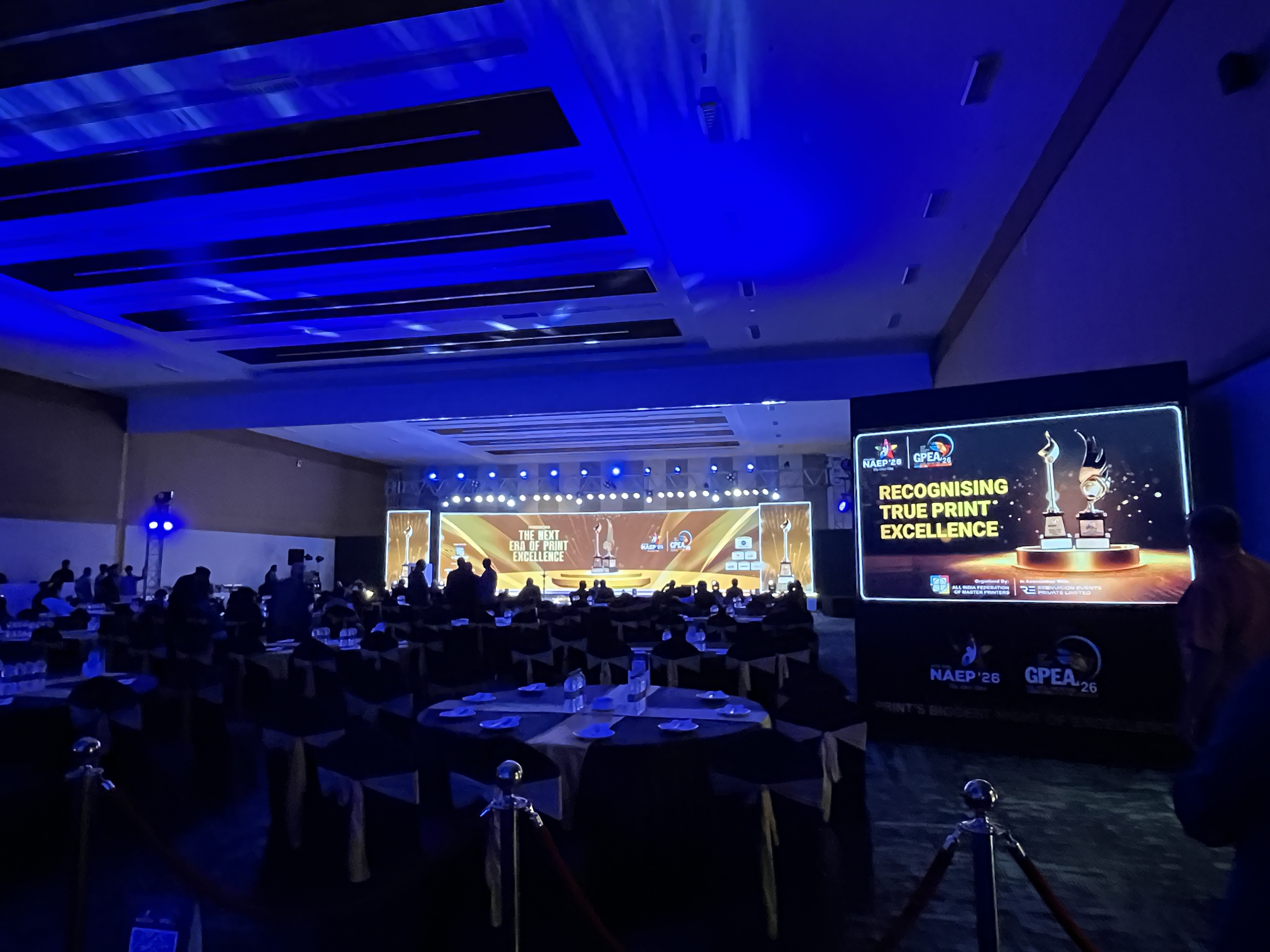 A V Anoop addressing AIFMP awards ceremony at Bharat Print Expo 2026 Chennai