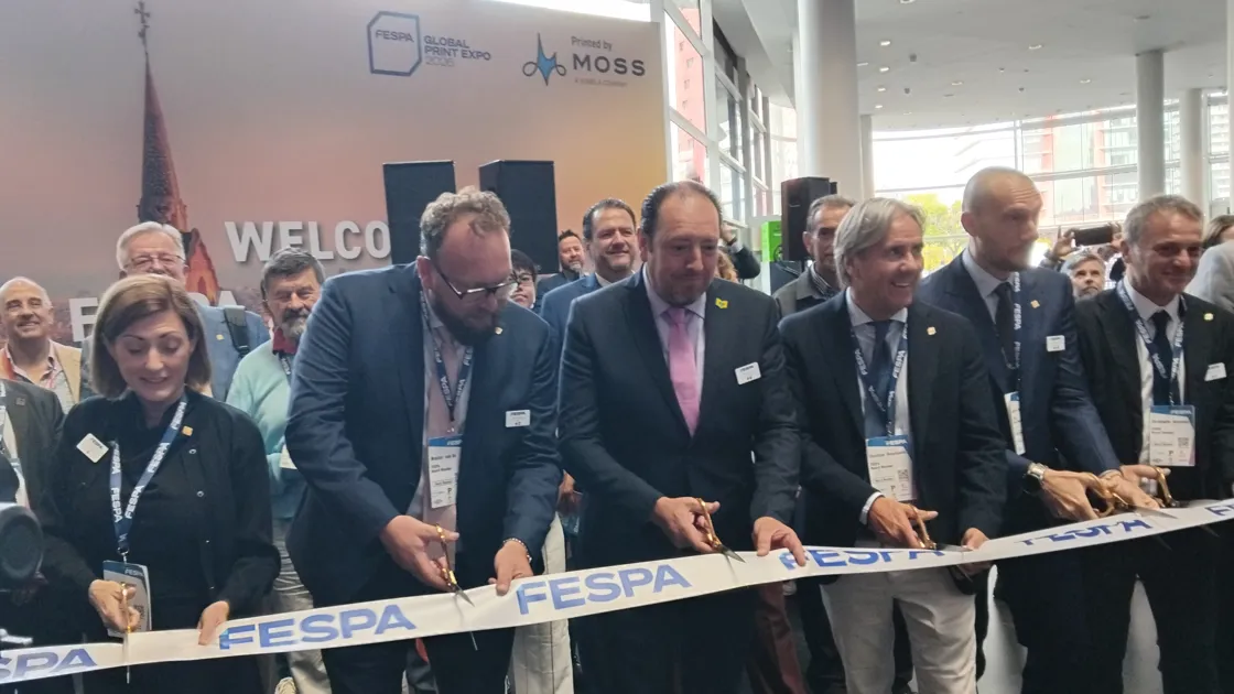 The Fespa board cut the ribbon to officially open the show